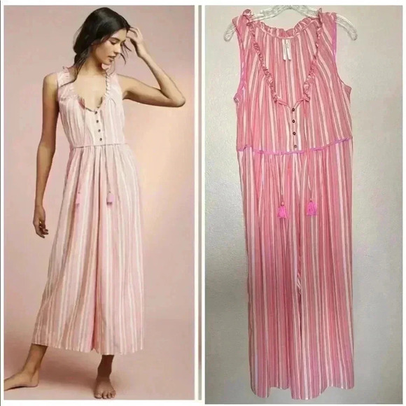 Anthropologie Pants - Anthropologie Striped Lounge Romper Size Large
